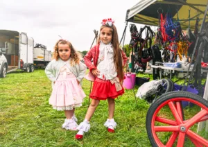 Two young girls dressed up at Lee Gap fair